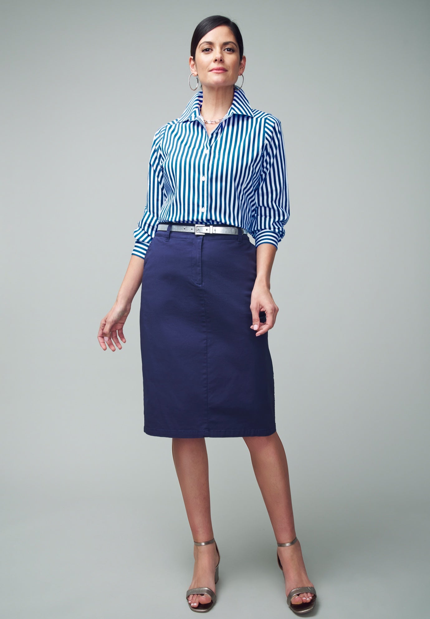 Stretch Cotton Chino Skirt image number 0