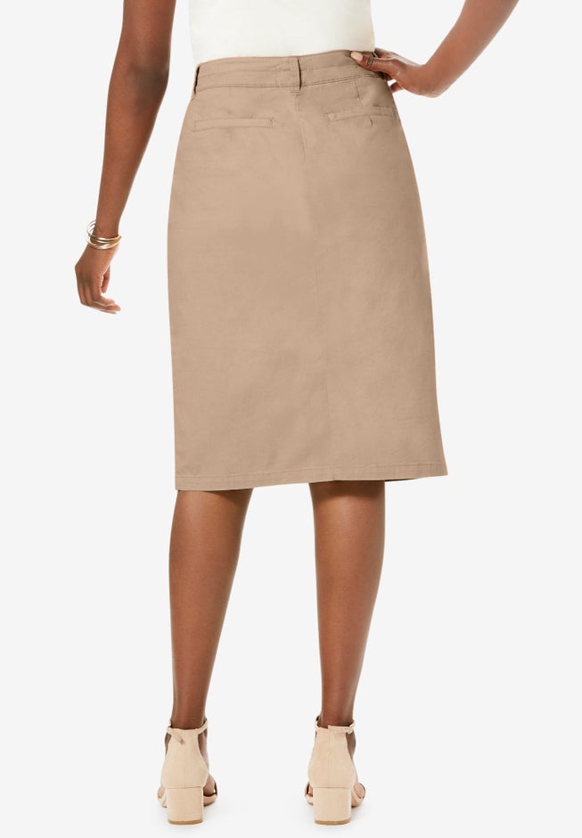 Stretch Cotton Chino Skirt image number 1