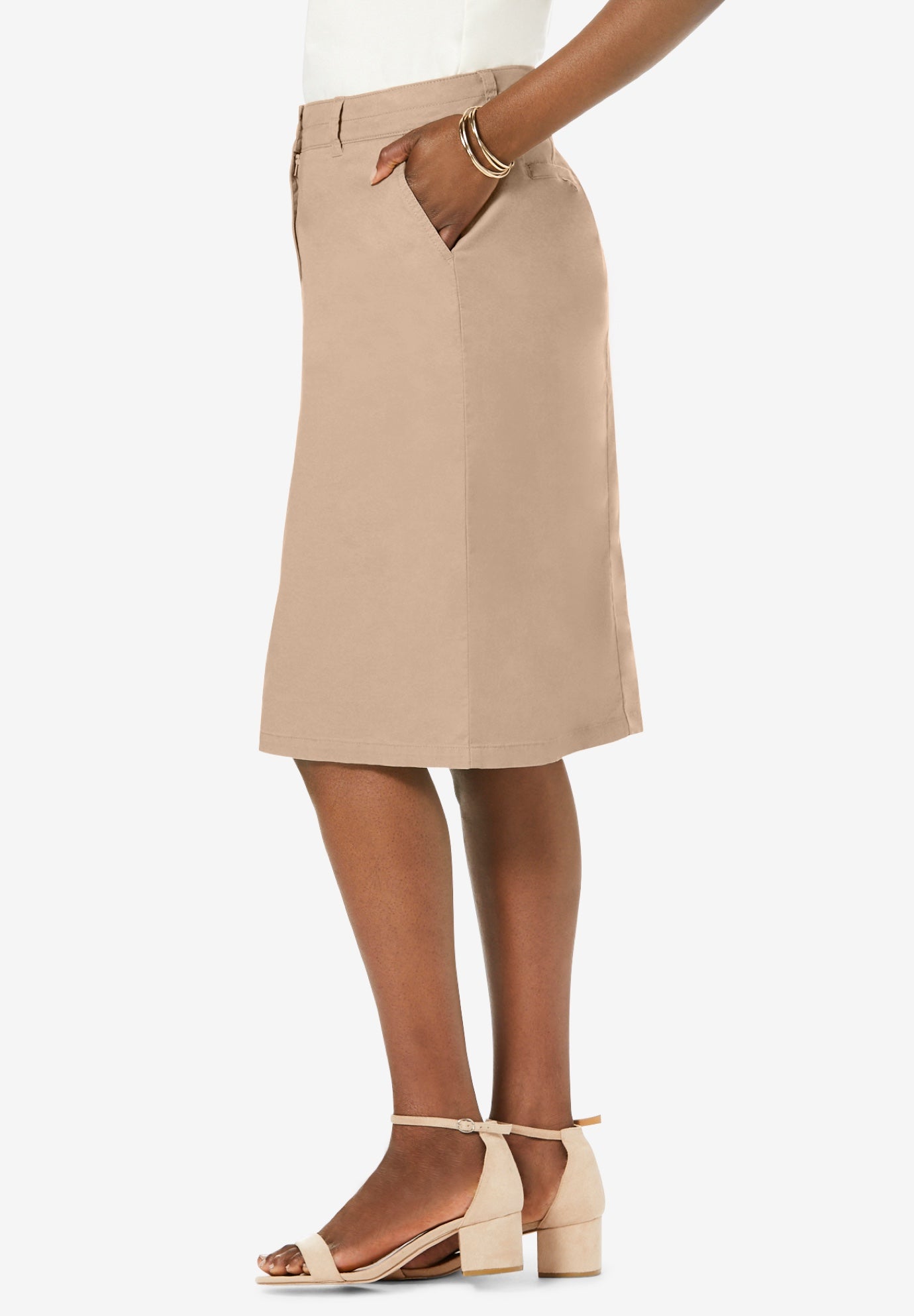 Stretch Cotton Chino Skirt image number 2