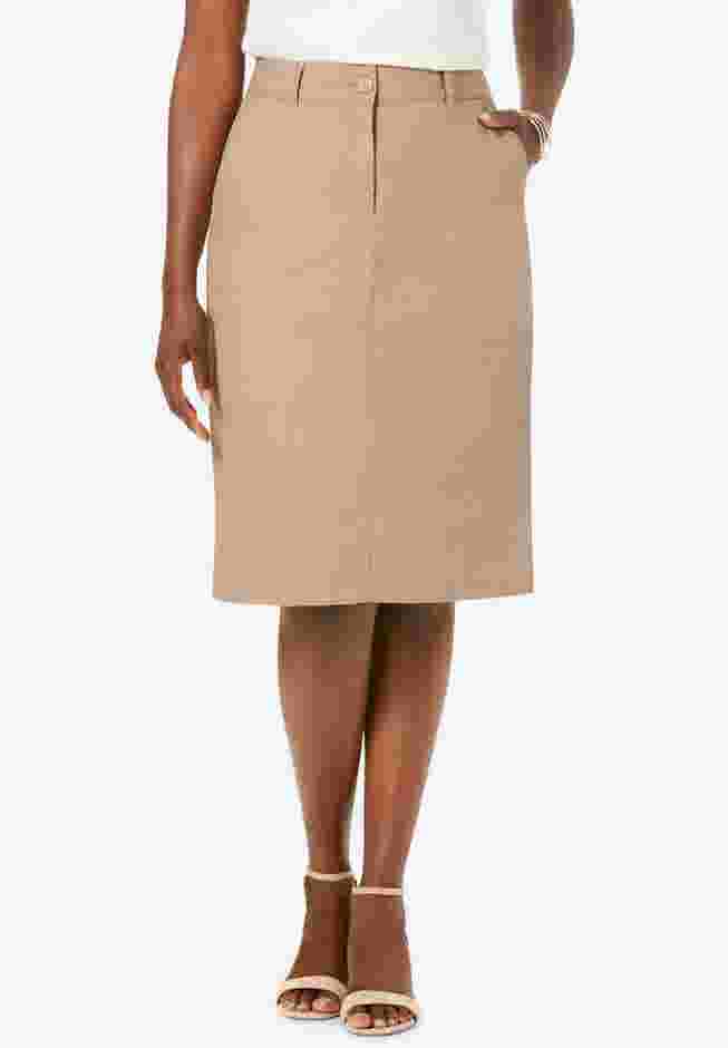 Stretch Cotton Chino Skirt image number 0