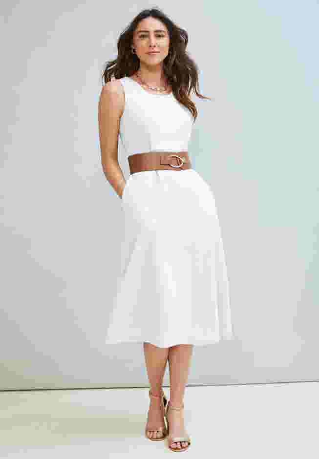 Linen Fit & Flare Dress image number 2
