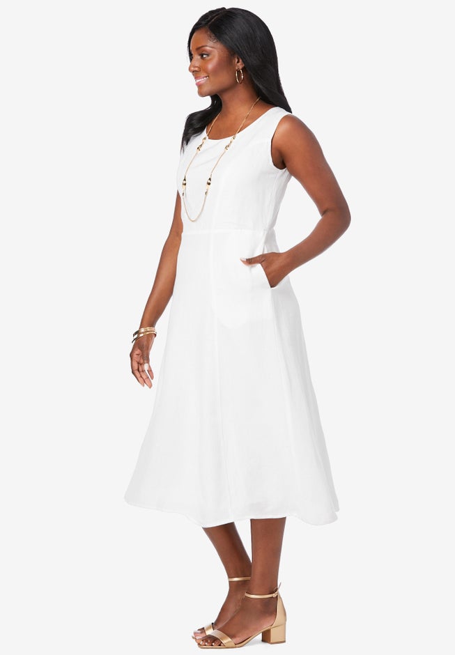 Linen Fit & Flare Dress image number 3