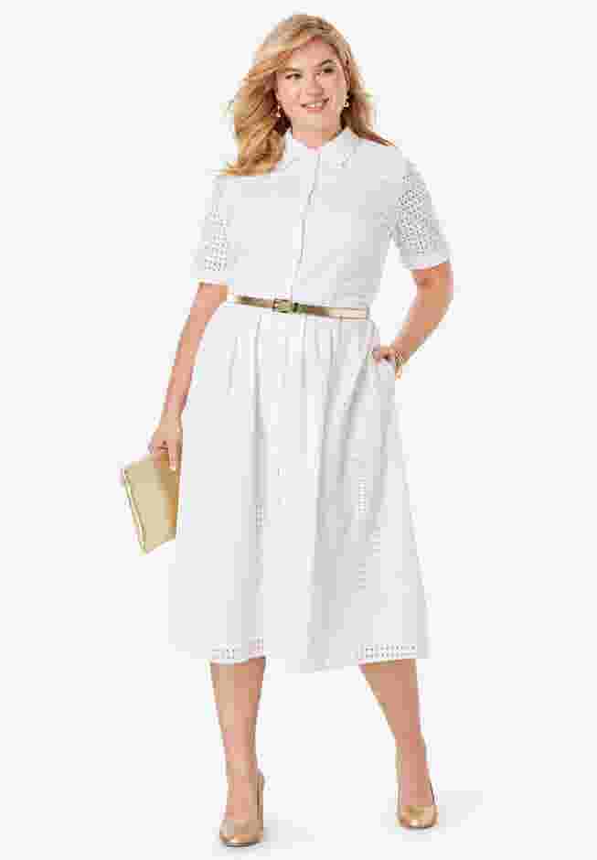 Eyelet Shirt Dress image number 2