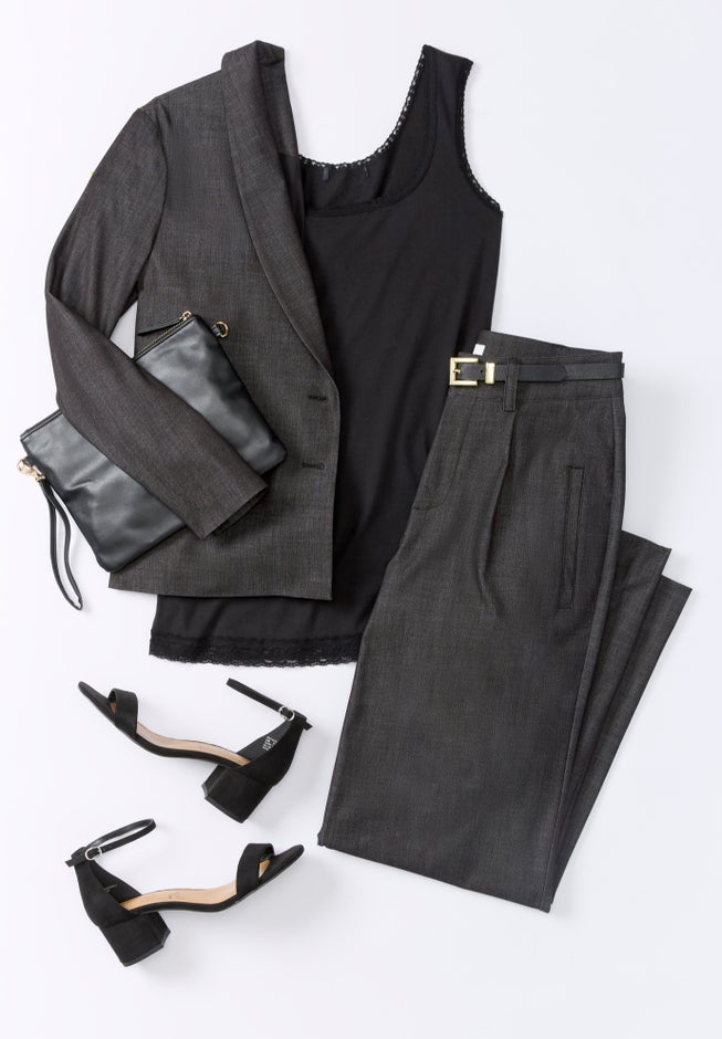 Slubbed Denim Blazer image number 4