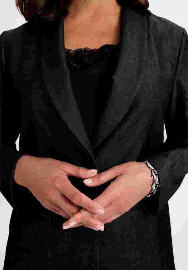 Slubbed Denim Blazer image number 3