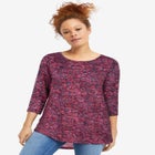 Three-Quarter Sleeve Curved Hem Tunic image number null