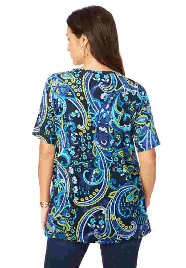 Stretch Knit Cutout Swing Tunic image number 2