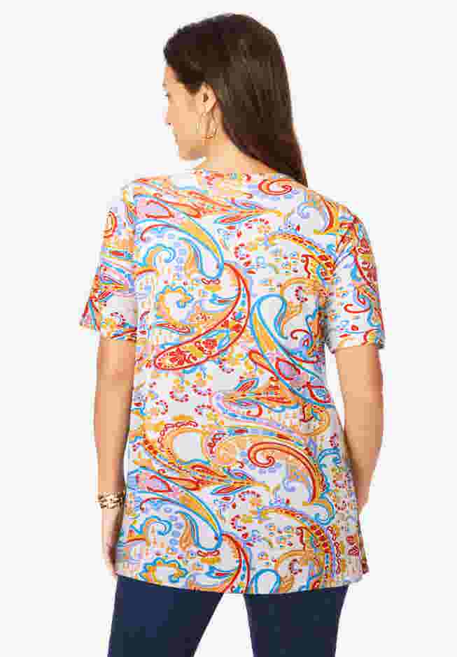 Stretch Knit Cutout Swing Tunic image number 2