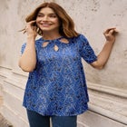 Stretch Knit Cutout Swing Tunic image number null