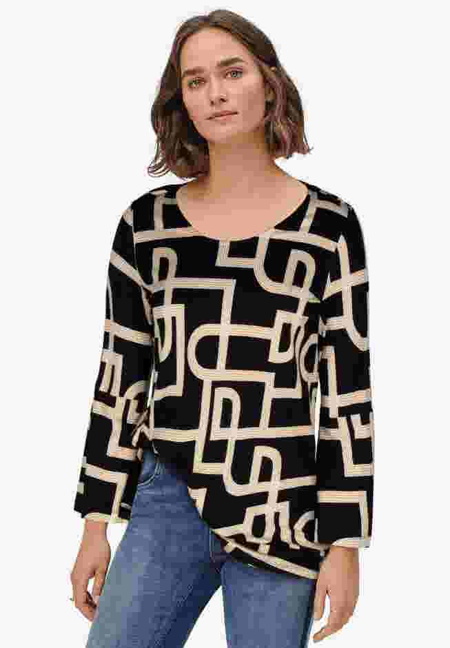 Bell Sleeve A-Line Knit Tunic image number 0
