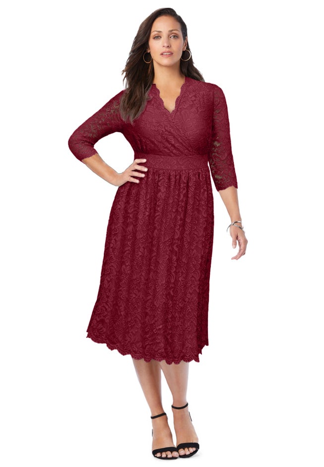 Stretch Lace A-Line Dress image number 0