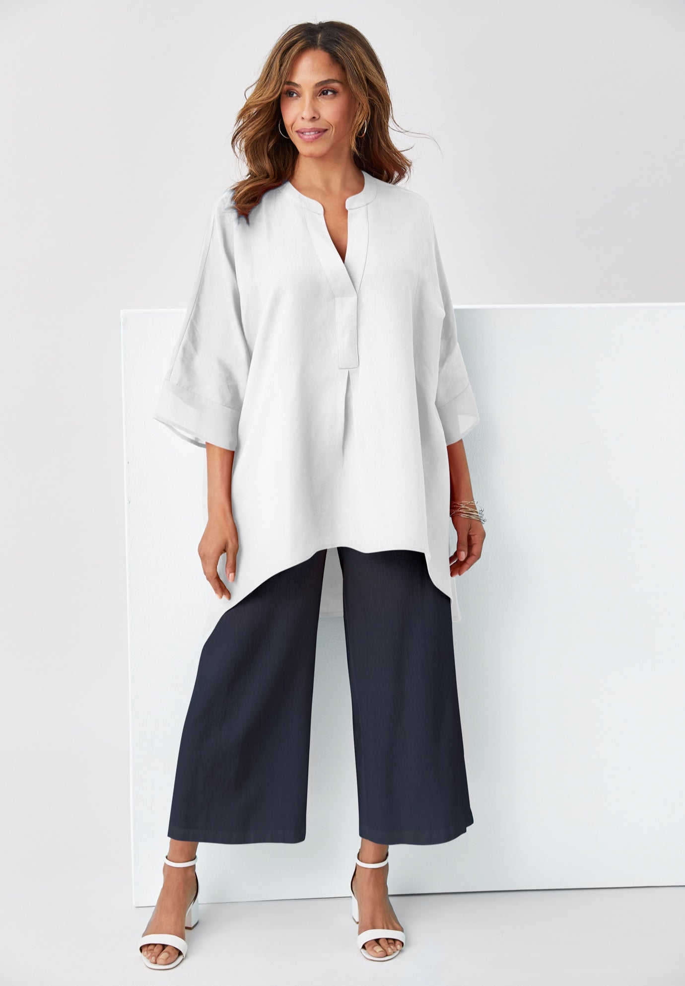 Hi-Low Linen Tunic image number 0
