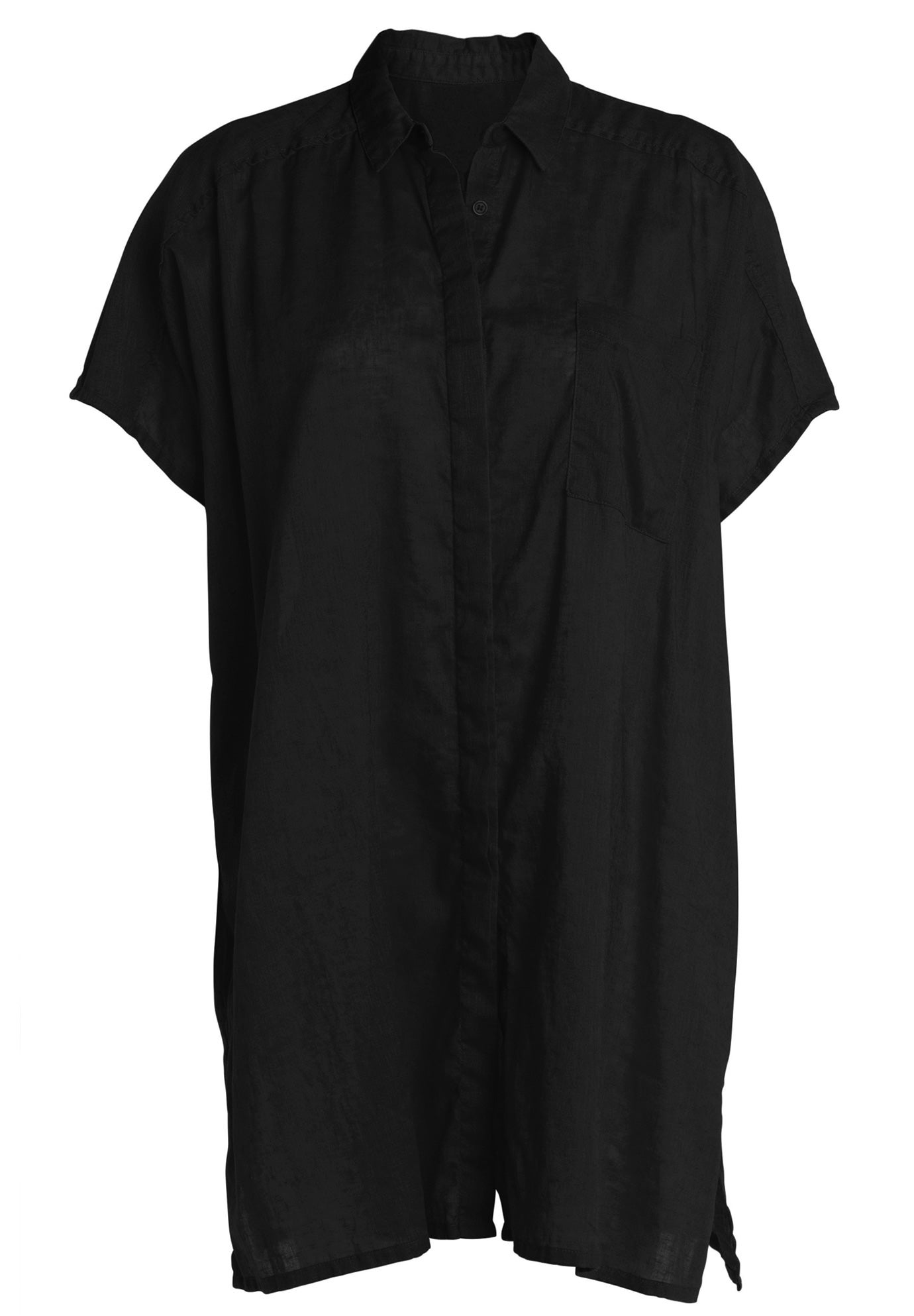 Linen-Blend Button Front Tunic image number 2