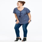 Ruffle Trim Peasant Blouse image number null