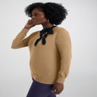 Tie-Neck Sweater image number null