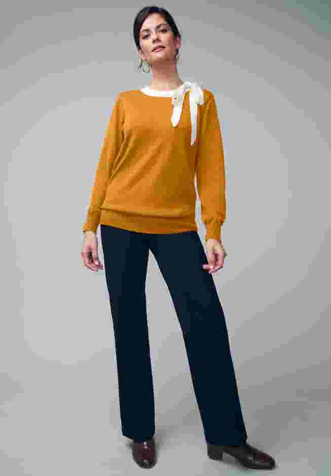 Tie-Neck Sweater image number 4
