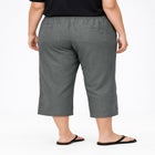 Linen-Blend Drawstring Elastic Waist Relaxed Fit Capris image number 1