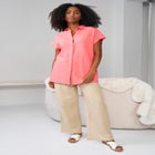 Linen-Blend Drawstring Pants image number null