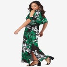 Stretch Knit Cold Shoulder Maxi Dress image number null