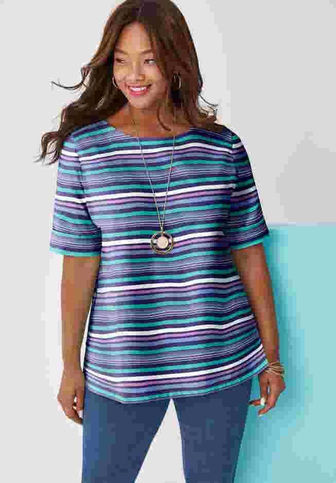 Stretch Cotton Cuff Tee image number 4