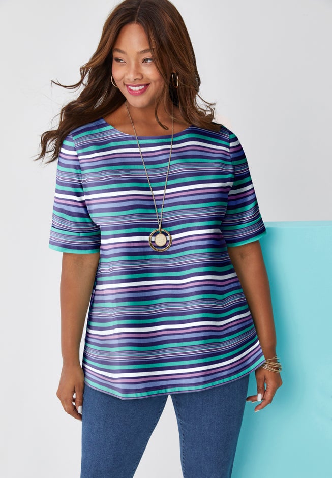 Stretch Cotton Cuff Tee image number 2