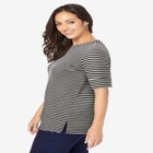 Stretch Cotton Cuff Tee image number null