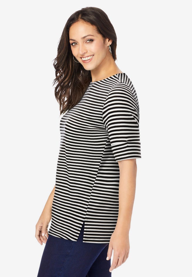 Stretch Cotton Cuff Tee image number 1