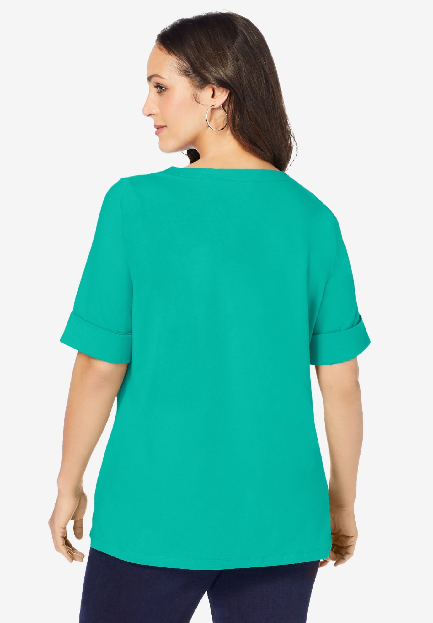 Stretch Cotton Cuff Tee image number 2