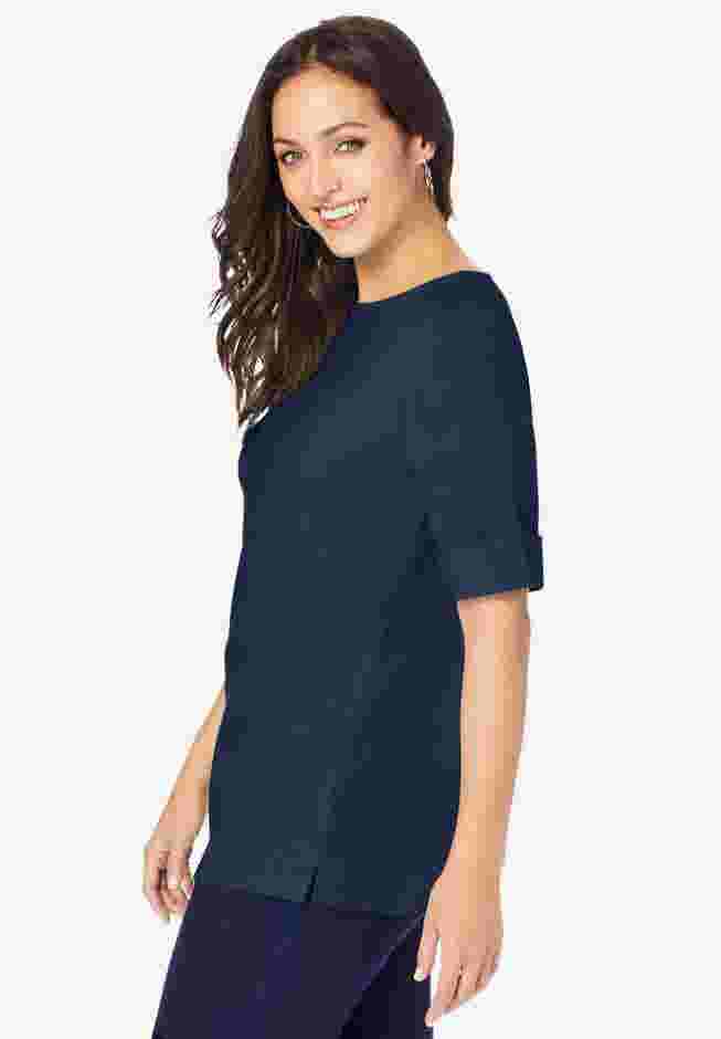 Stretch Cotton Cuff Tee image number 1