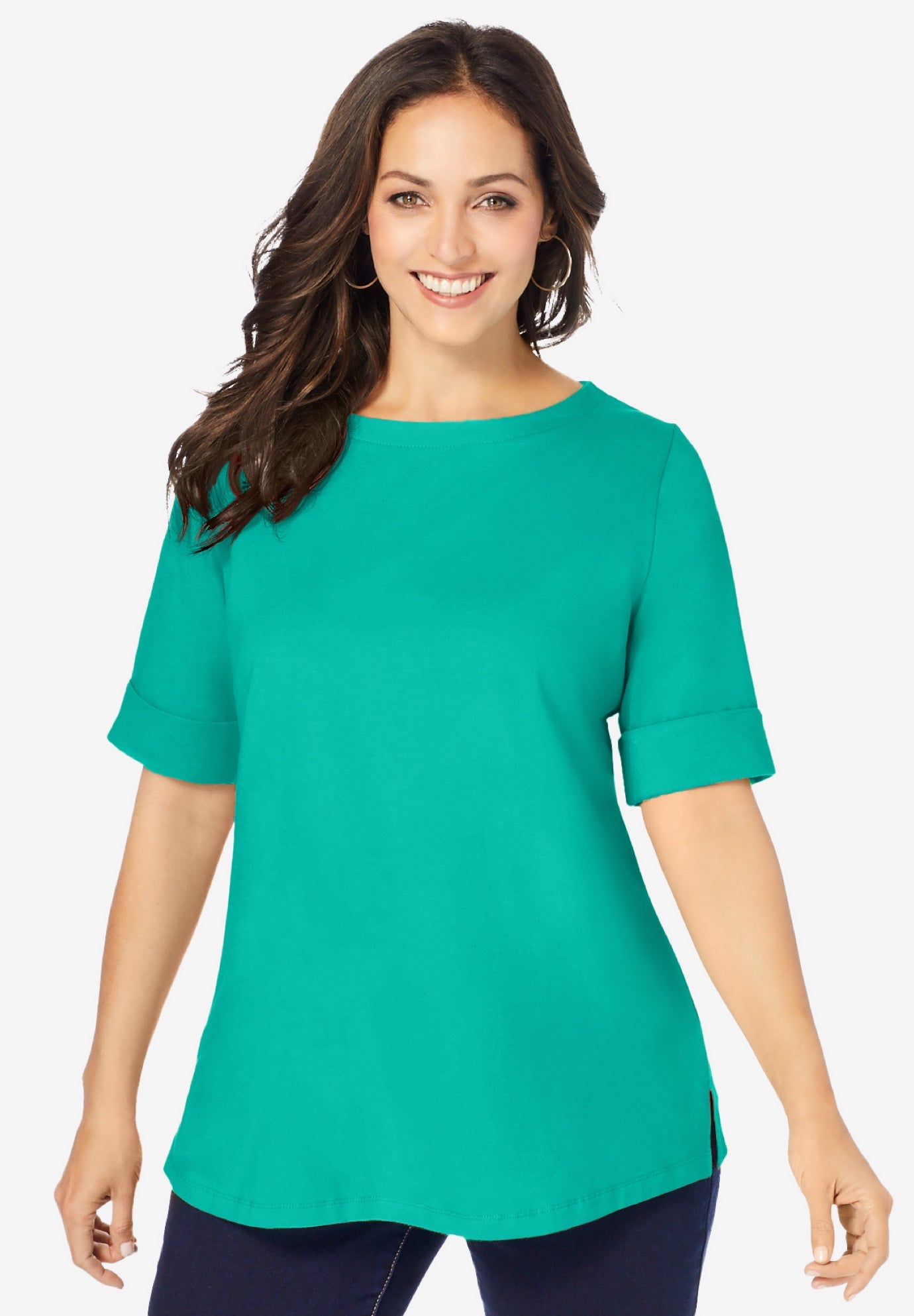 Stretch Cotton Cuff Tee image number 0