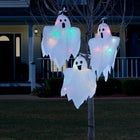Set of 3 Pre-Lit Hanging Ghosts image number null