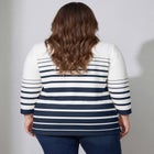 Stretch Cotton Lace-Up Boatneck Tunic image number null