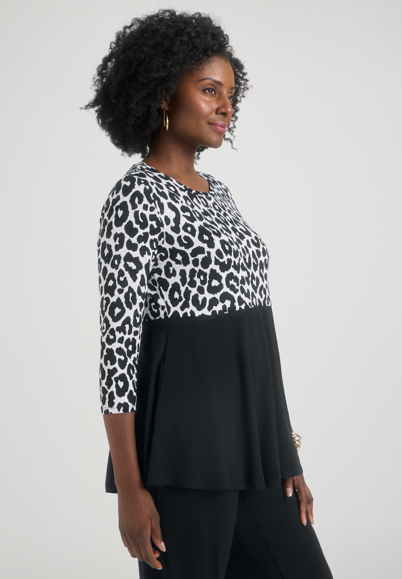 Printed Yoke Trapeze Tee image number 1