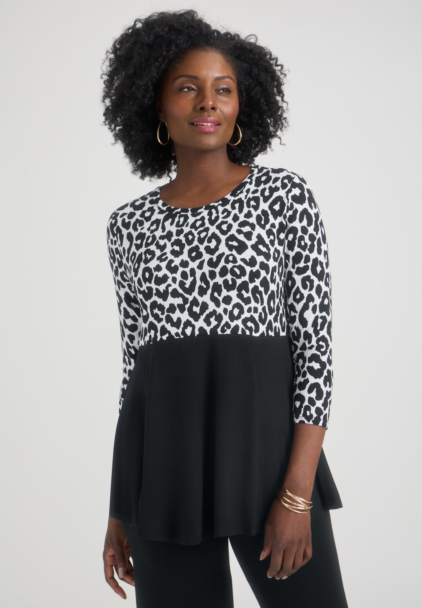 Printed Yoke Trapeze Tee image number 0