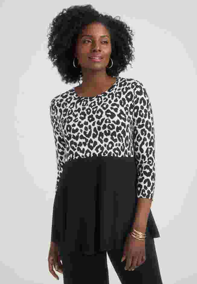 Printed Yoke Trapeze Tee image number 0