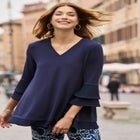 Ruffle Layered Sleeve Top image number null