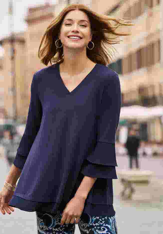Ruffle Layered Sleeve Top image number 2