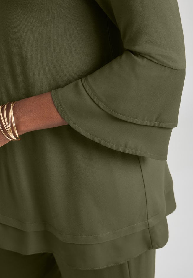 Ruffle Layered Sleeve Top image number 3