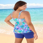 Mesh-Insert Twist Front Tankini image number null