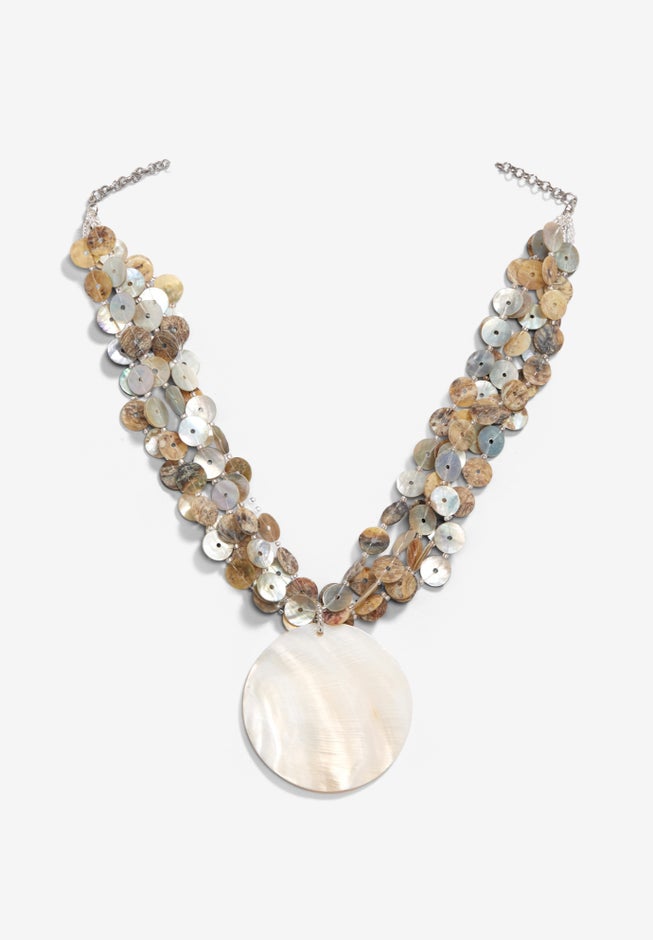 Shell Medallion Necklace image number 1