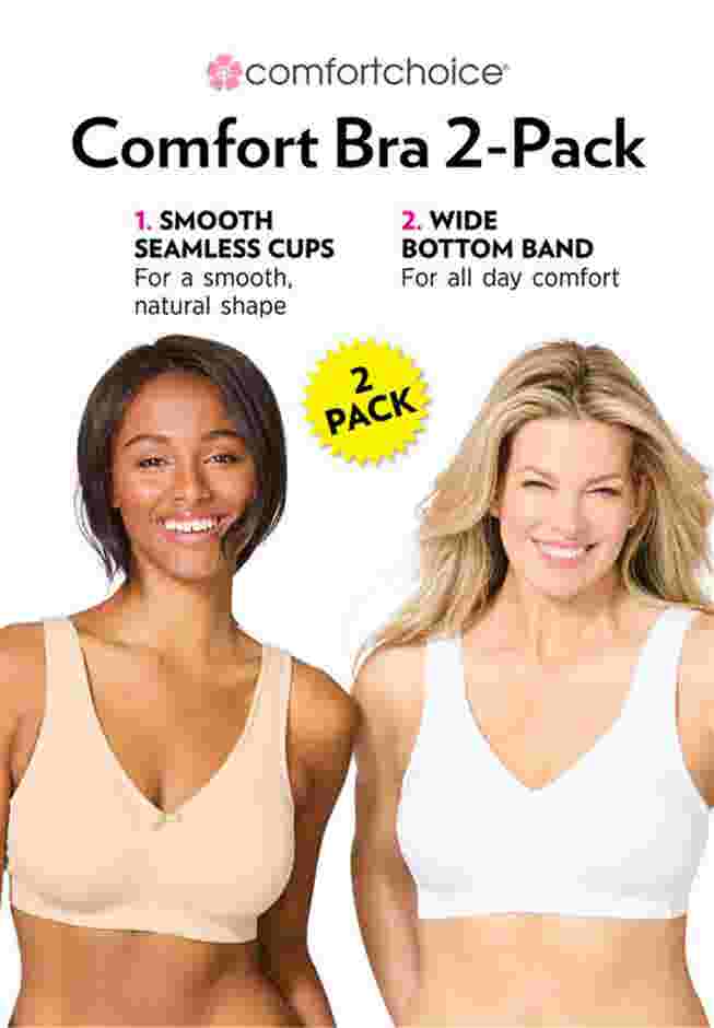 Comfort Choice® 2-Pack Cotton Full Coverage Bra image number 3