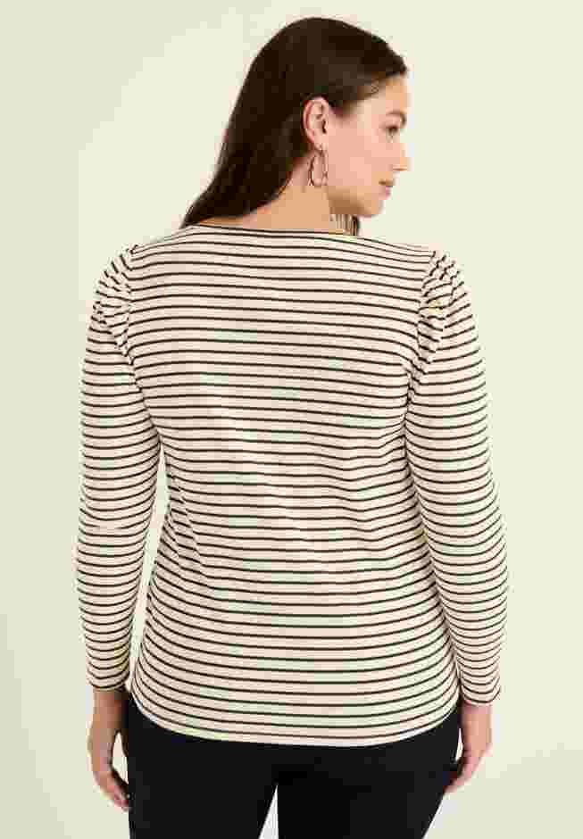 Mutton Sleeve Striped Top image number 1
