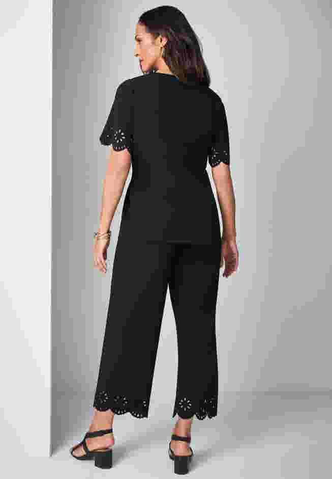 Stretch Knit Crepe Laser Cut Set image number 2