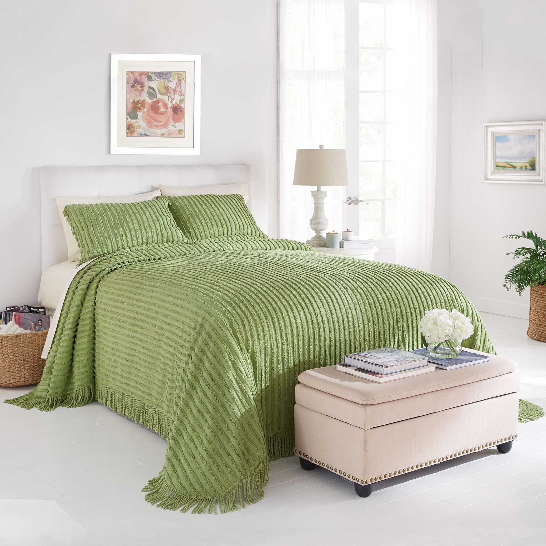 Chenille 100% Cotton Bedspread image number 0