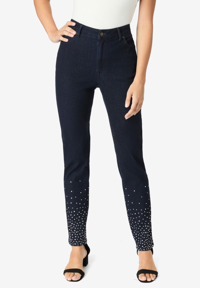 Invisible Stretch® Embellished Straight-Leg Iconic Jean image number null