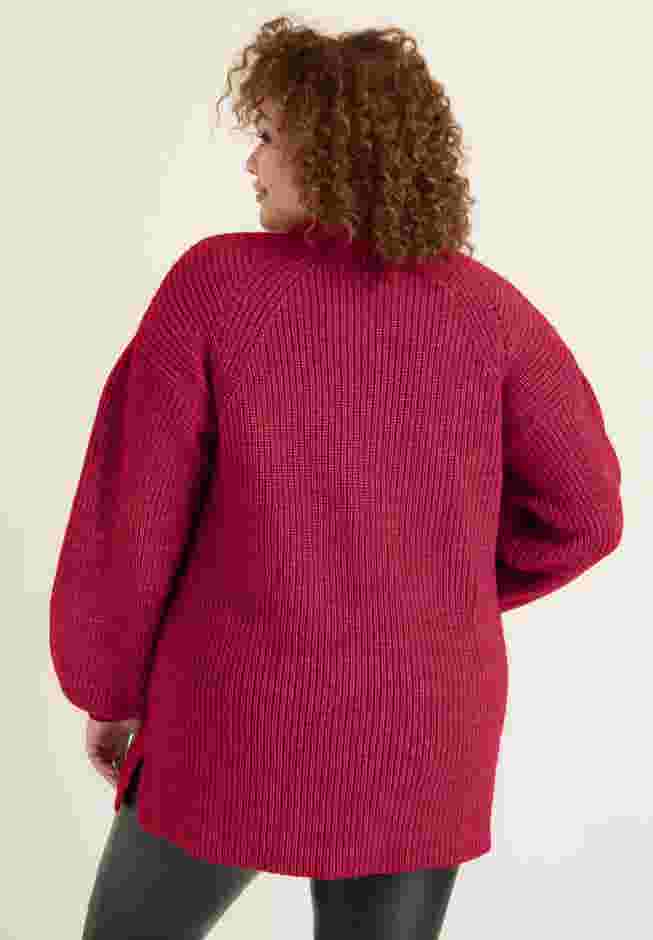 Puff-Sleeve Mockneck Sweater image number 1