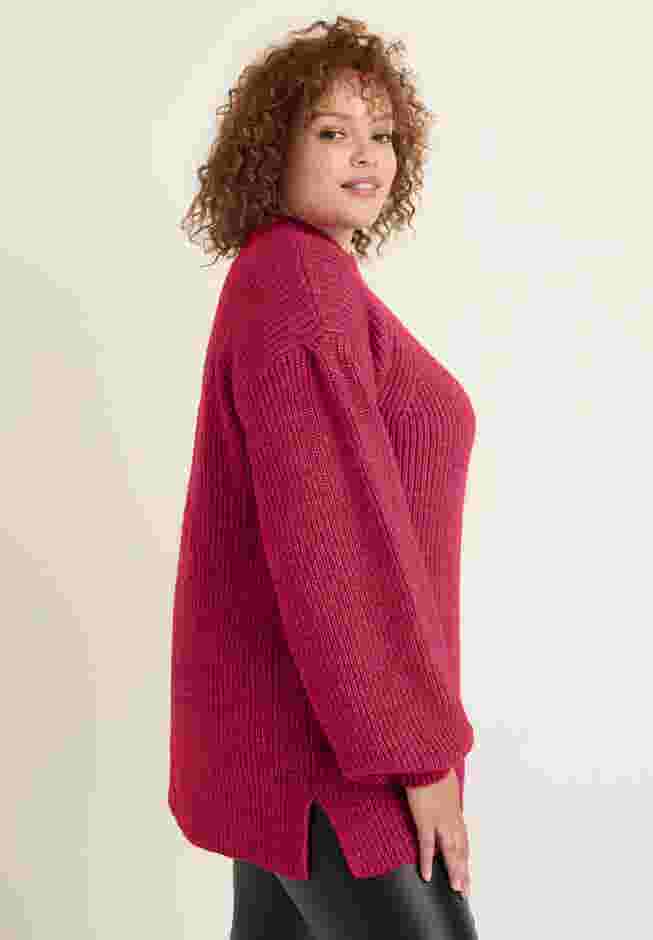 Puff-Sleeve Mockneck Sweater image number 2
