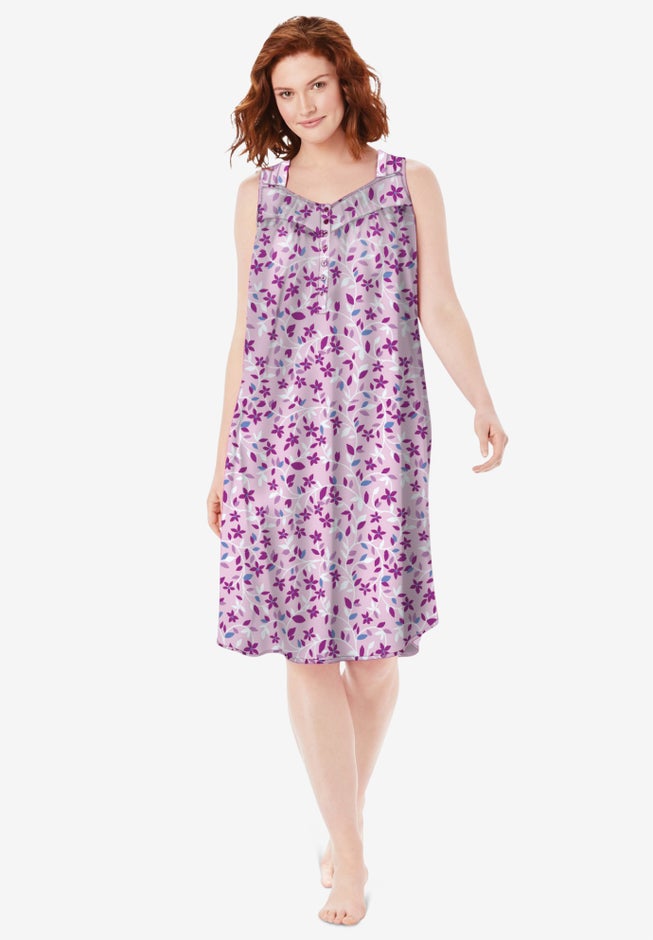 Pintuck Cooling Sleeveless Sleepshirt image number 0