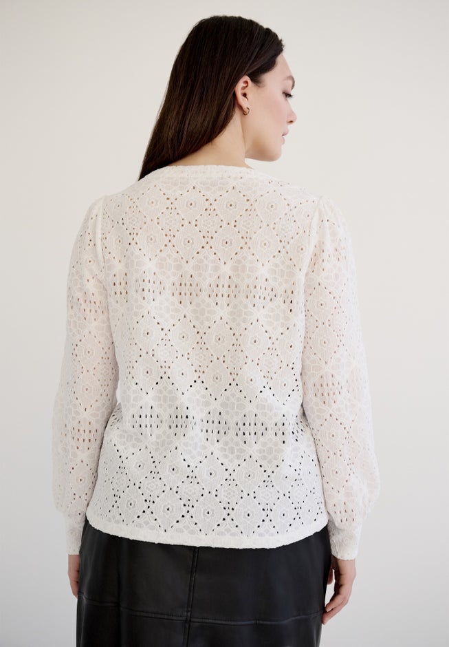 Long Sleeve Knit Lace Top image number null
