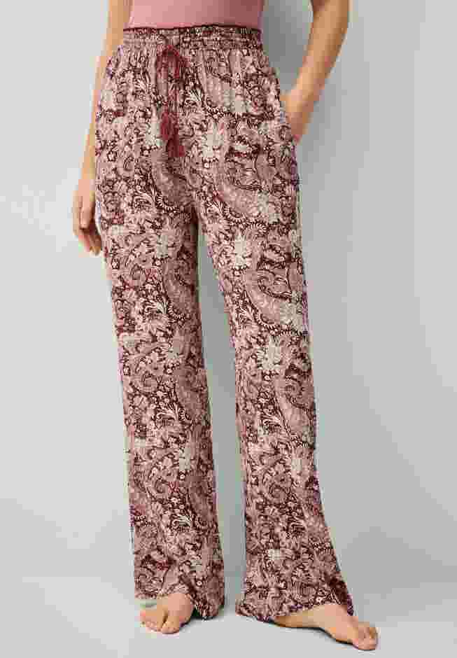 Wide-Leg Sleep Pant with Tassel Drawstring image number 0